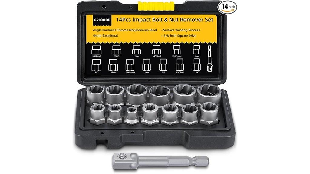 14 piece impact bolt remover