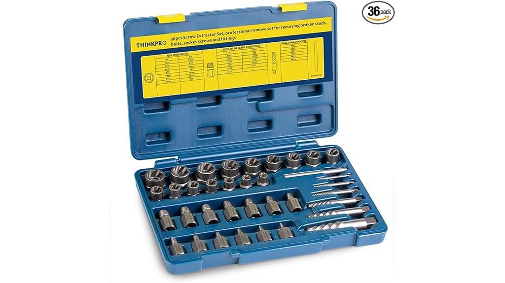 36 piece bolt extractor set