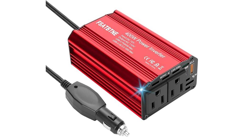 400w car inverter with fast charging