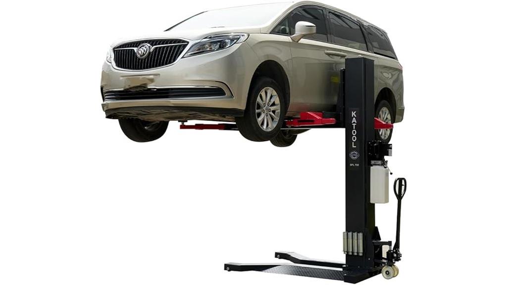 7000lb single post lift