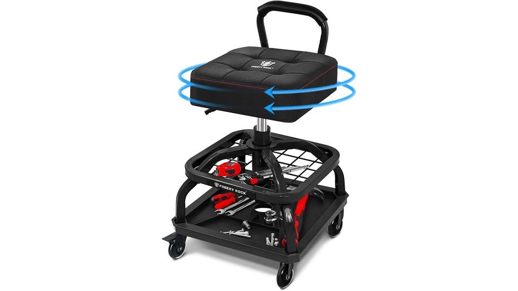 adjustable wheel shop stool