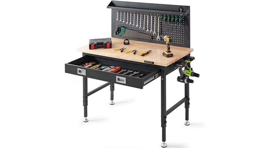 adjustable workbench height range