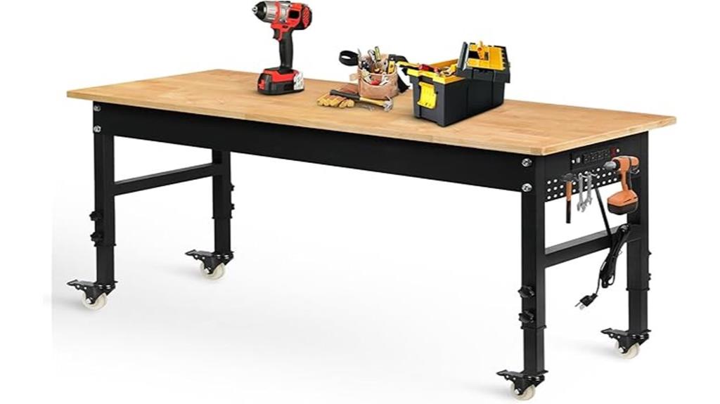 adjustable workbench with power