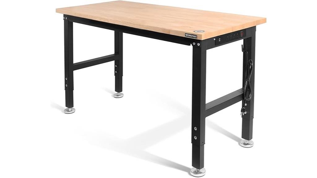 adjustable workbench with power