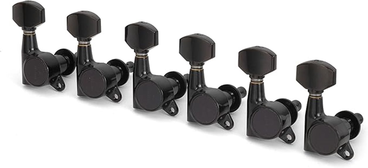 black 6 in line tuning machines