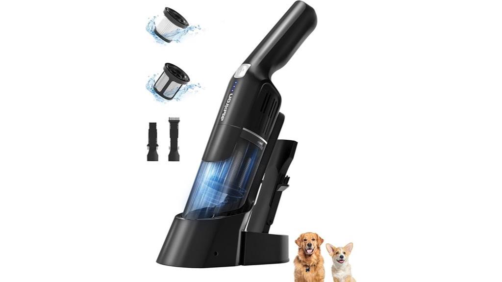 cordless black silver vacuum