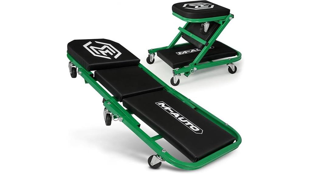 foldable rolling garage chair