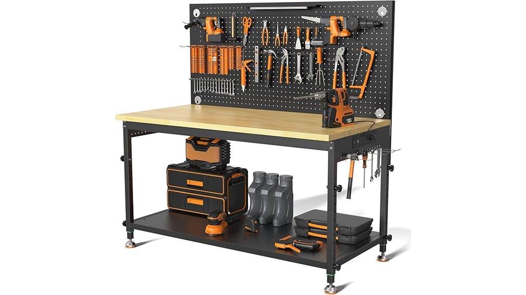 heavy duty adjustable workbench