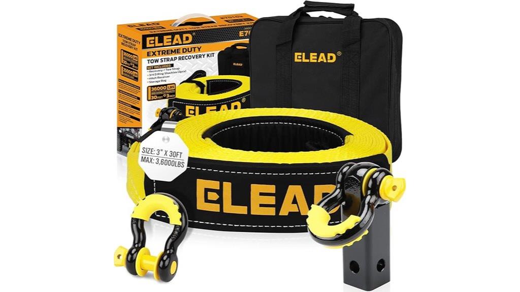 heavy duty tow strap set