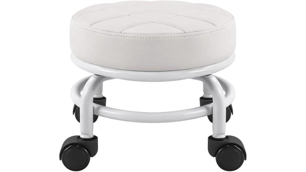 leather rolling stool