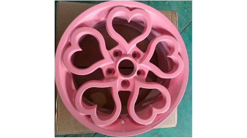 pink heart shaped alloy rims