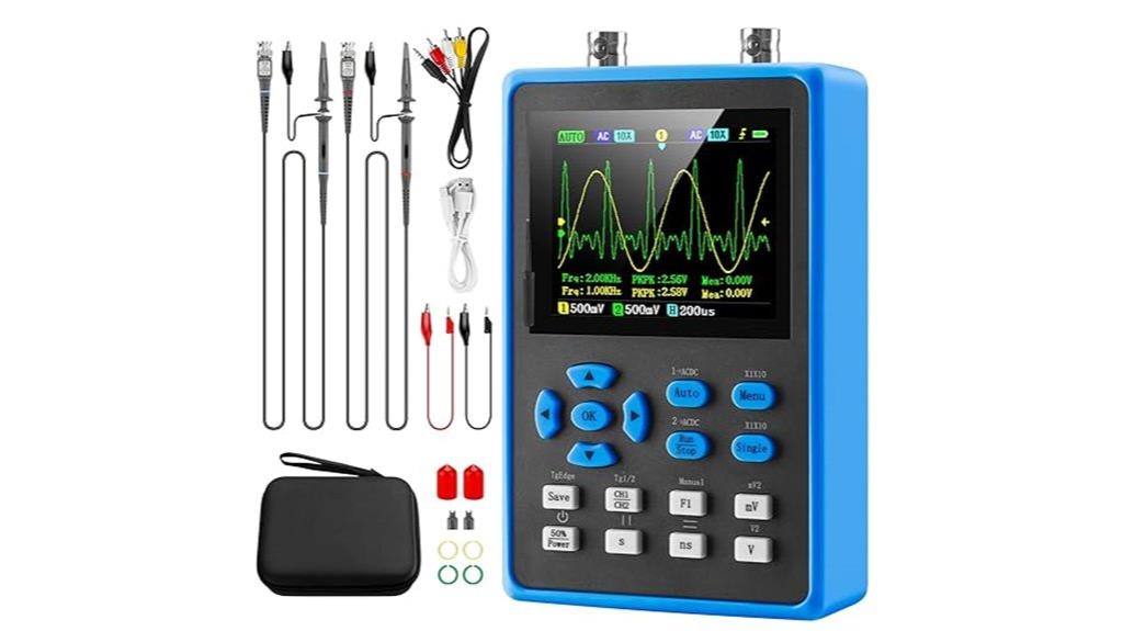 portable 2 channel digital oscilloscope