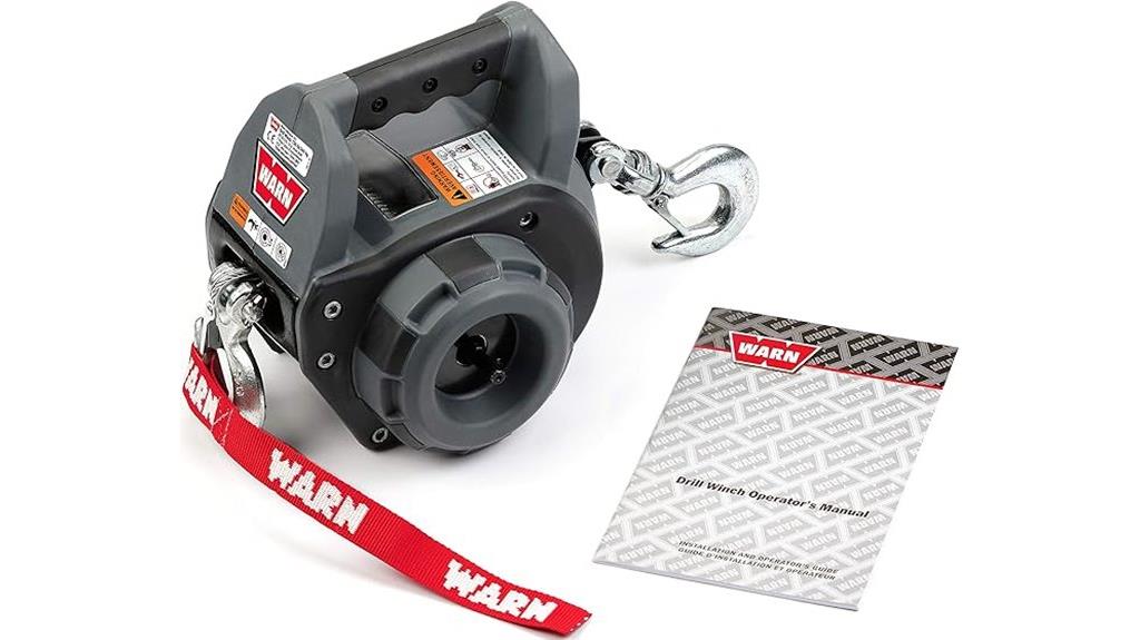 portable drill winch warning
