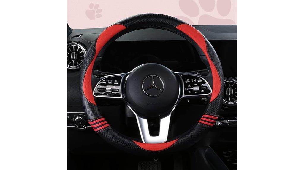 red padded slip resistant steering wheel