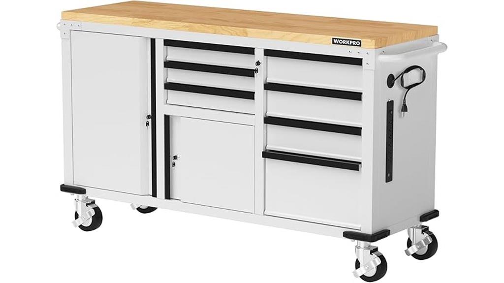 rolling tool chest with power