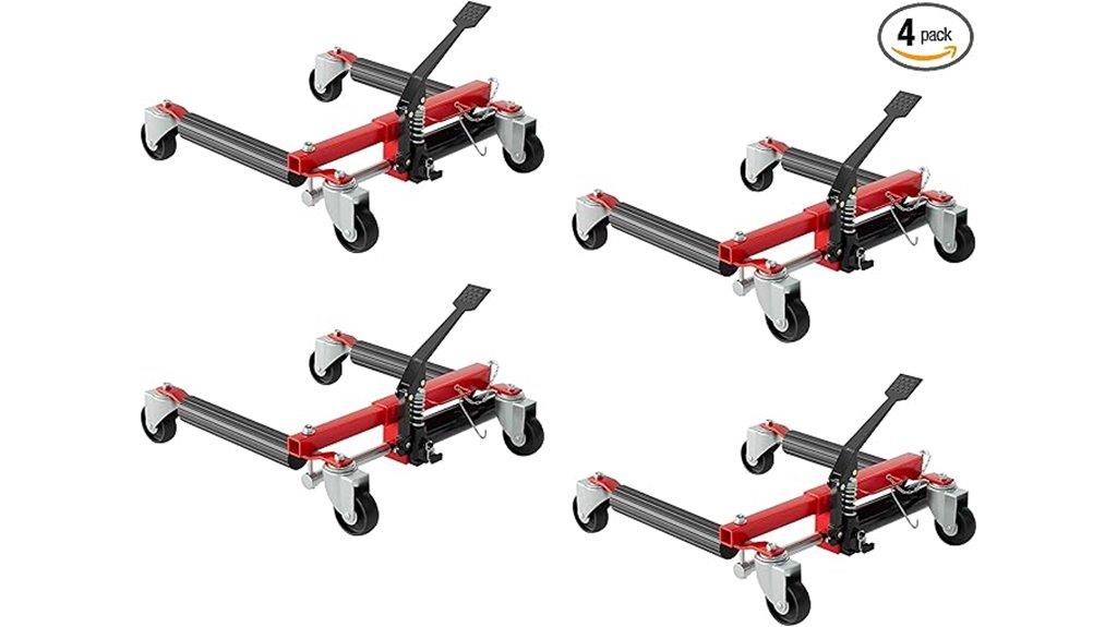 set of four hydraulic dollies