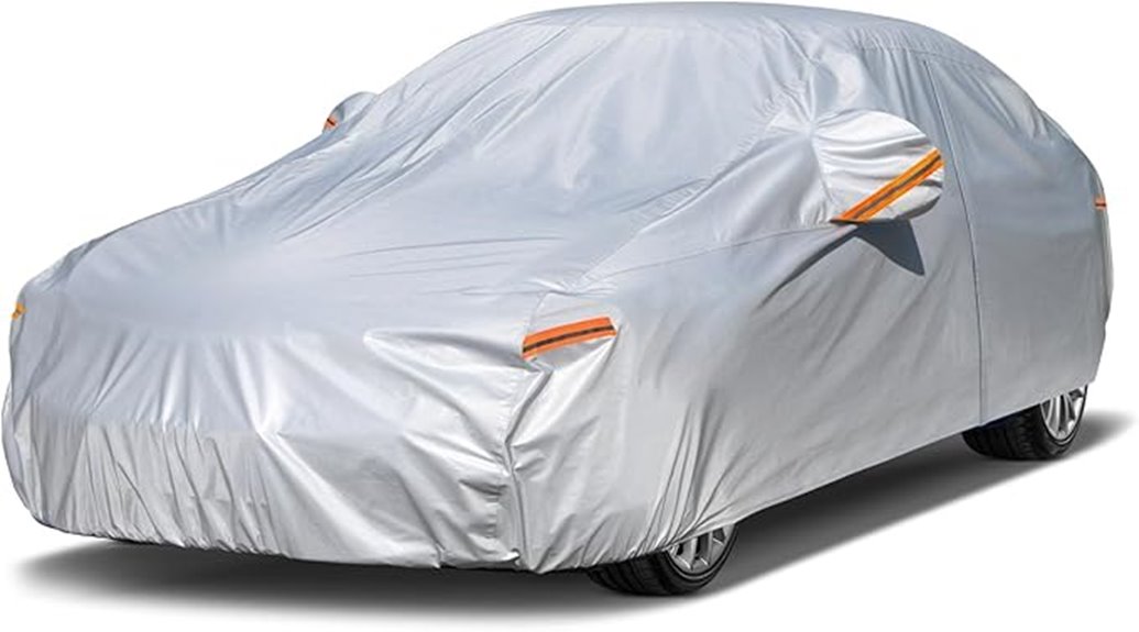 six layer waterproof sedan cover