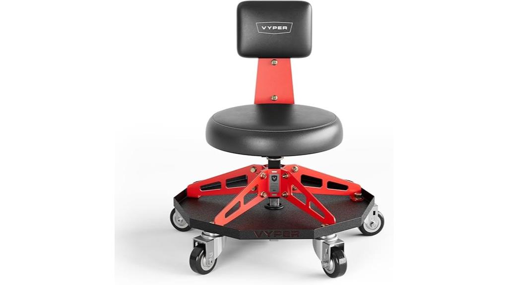 steel garage stool with wheels