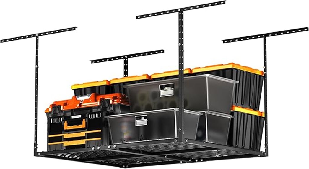 three 4 foot garage racks