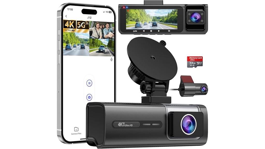 three channel 5g dash cam
