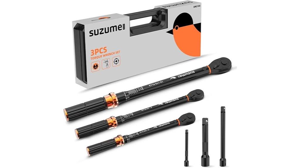 three piece torque wrench set