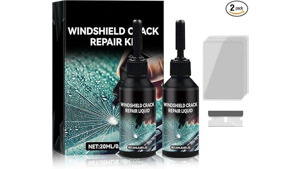 two piece windshield repair kit