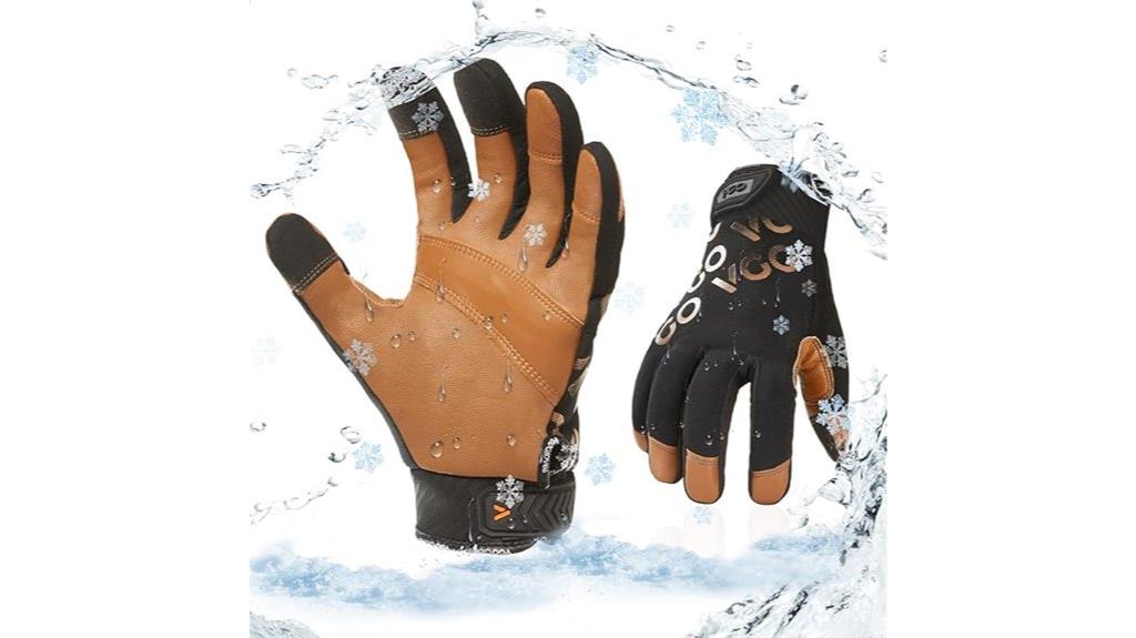 waterproof mechanic gloves brown
