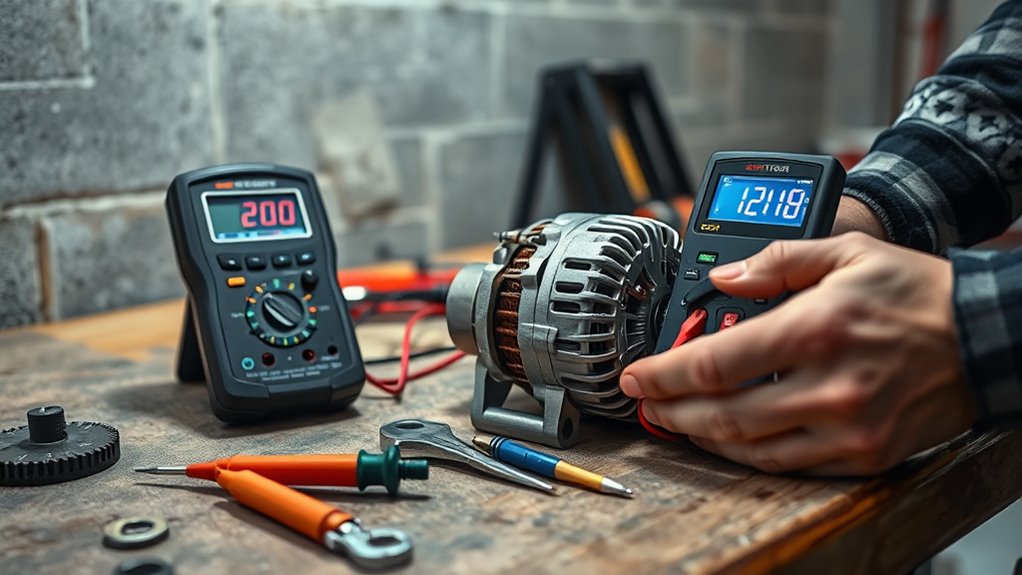 test alternator with multimeter
