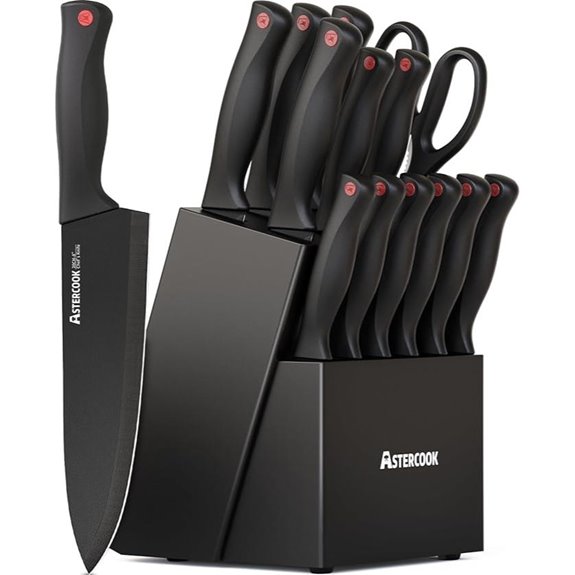 Astercook 15-Piece Knife Set with Sharpener