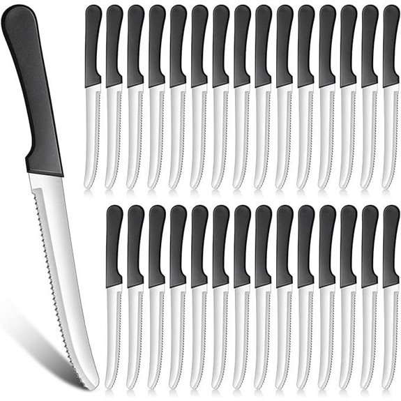 Zhehao 30-Pack Stainless Steel Serrated Steak Knives