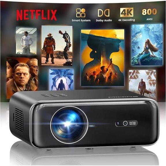 DoIby 4K WiFi Bluetooth Outdoor Projector with Speakers