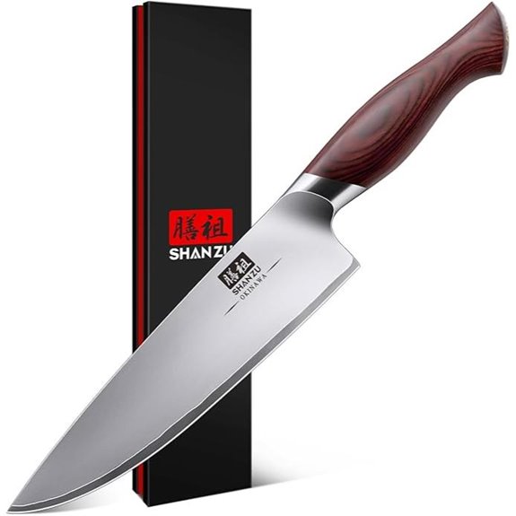 SHAN ZU 8-Inch Chef Knife with Pakkawood Handle