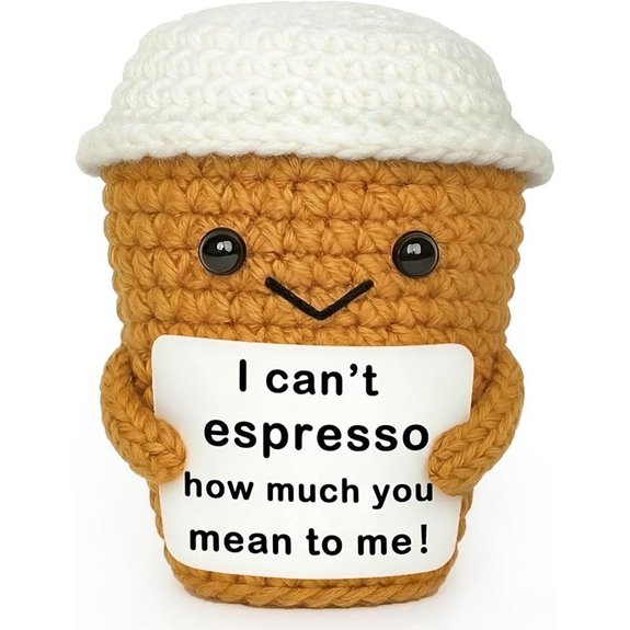 Coffee Lovers Gift: Animal Crochet Espresso Cup Decor