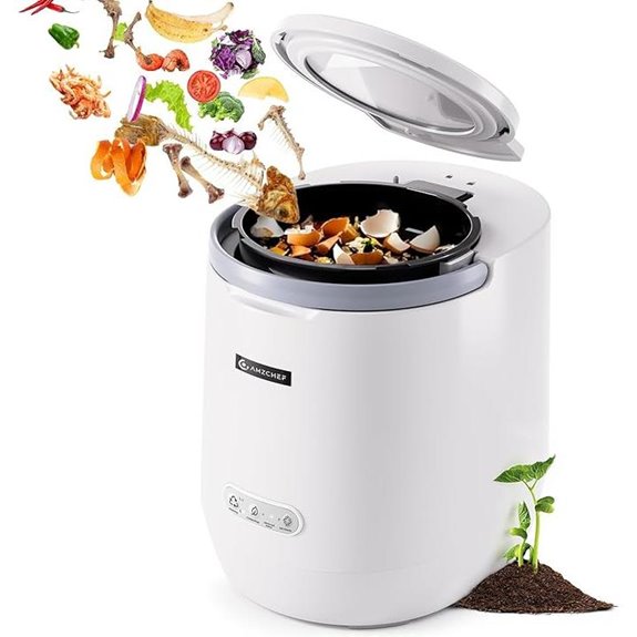 AMZCHEF Electric Kitchen Compost Bin Auto-Cleaning Odorless