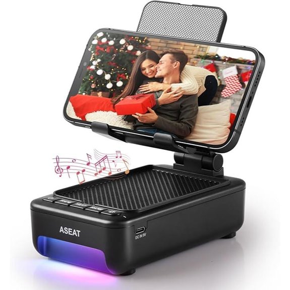 Bluetooth Cell Phone Stand with Speaker & Lights
