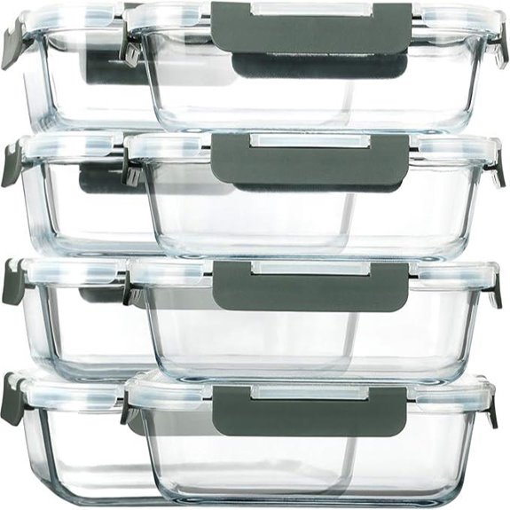 8-Pack Glass Food Storage Containers