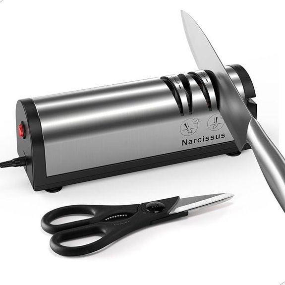 Narcissus Electric Knife & Scissors Sharpener with Dust Box
