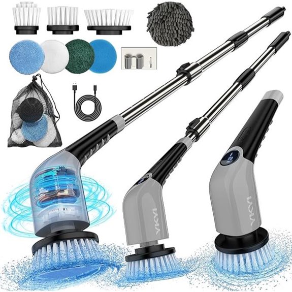 YKYI Electric Spin Scrubber with Replaceable Brush Heads