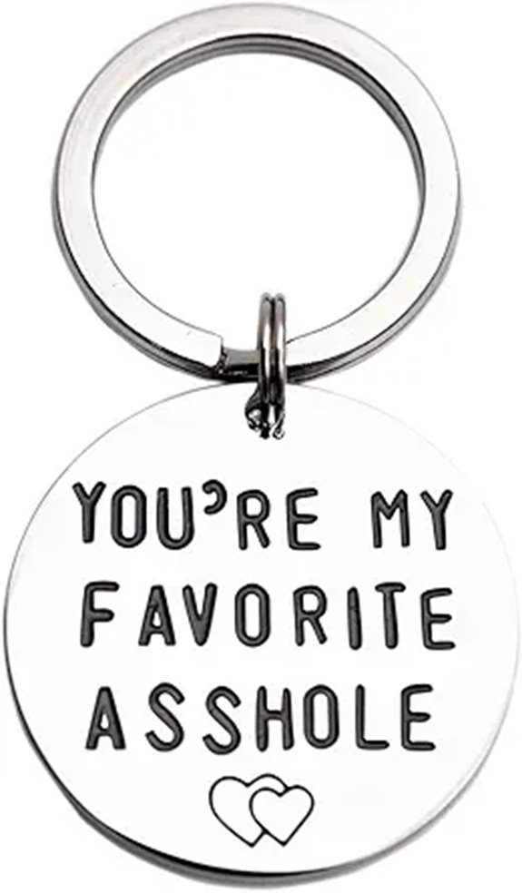 LParkin Funny Favorite Asshole Keychain for Him