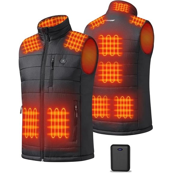 Men's Heated Vest with 16000mAh Battery and 9 Heating Zones