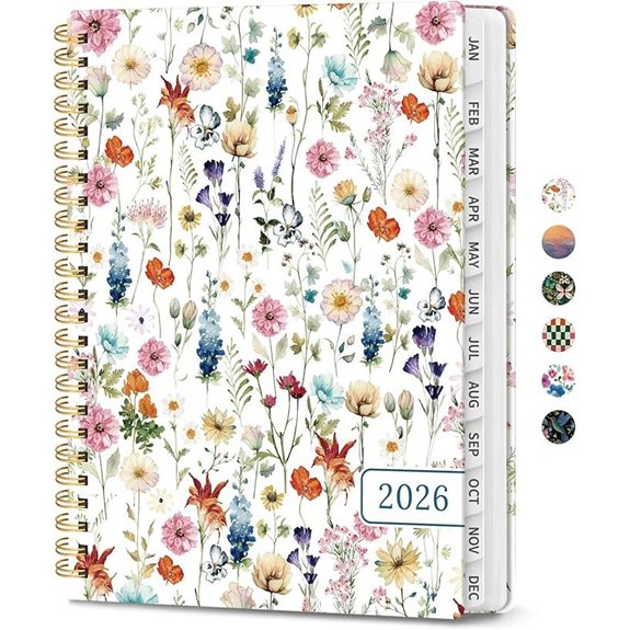 2026 Weekly & Monthly Planner with Tabs and Pocket