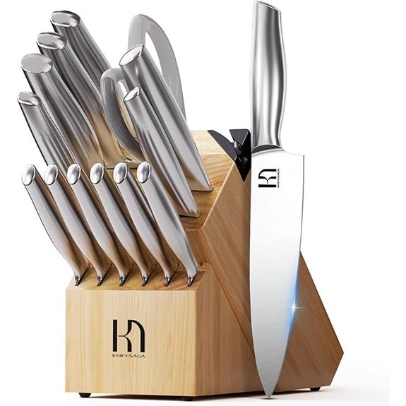 Premium 14-Piece Knife Block Set with Sharpener