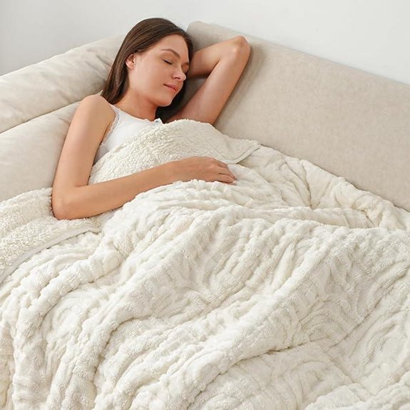 Wemore Queen Jacquard Fleece Weighted Blanket 15lbs