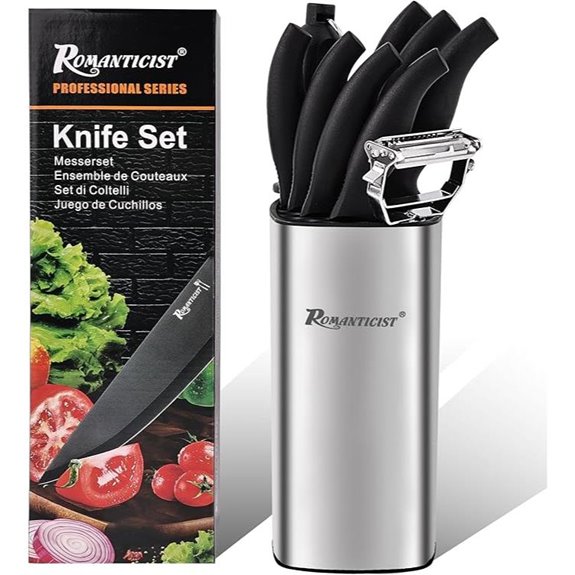 ROMANTICIST 10PC Kitchen Knife Set with Block