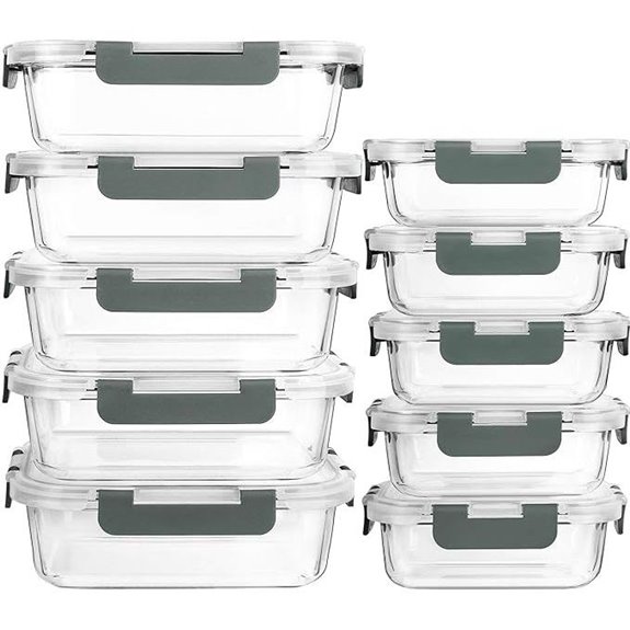 MCIRCO 10-Pack Glass Food Storage Containers