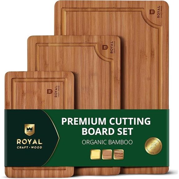 Royal Craft Wood Bamboo Cutting Boards (3-Pack)