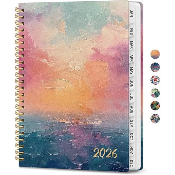 2026 Aesthetic Weekly Monthly Planner with Pocket