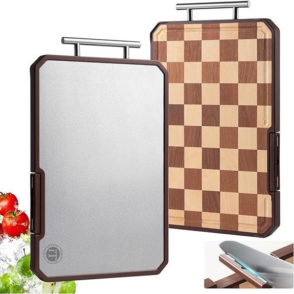 Titanium & Acacia Wooden Double-Sided Cutting Board