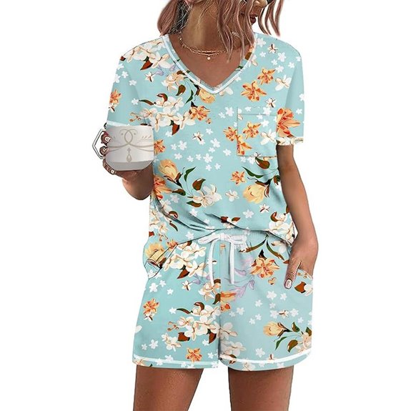 women s short sleeve pajama set