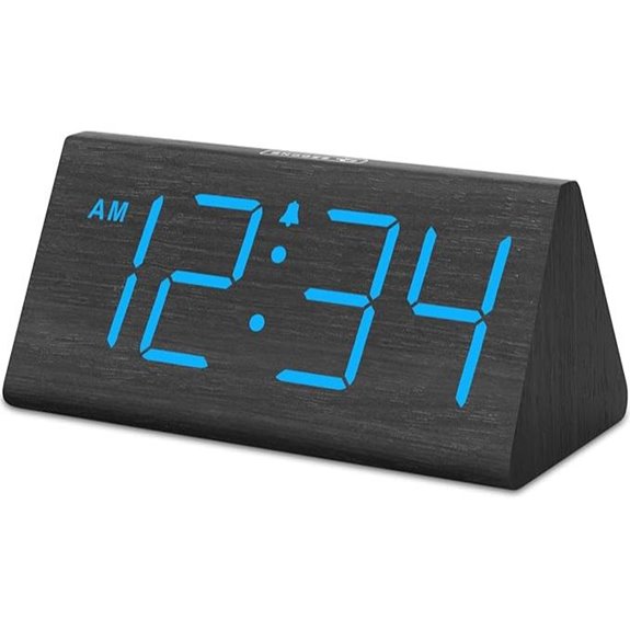 DreamSky Wooden Digital Alarm Clock with USB and Loud Alarm